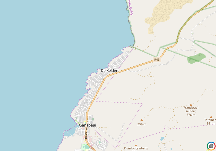 Map location of De Kelders